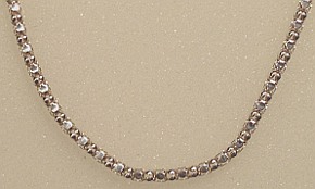 Faceted Sterling Silver 3mm wide Necklace 410mm
