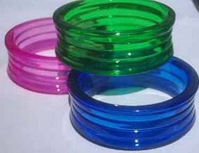 Ribbed Hard Plastic Bangle Large - 28mm