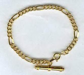 200mm T bar FIGARO GOLD tone BRACELET