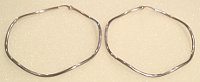 Large Silver 925 Wavy Hoop Earrings 55mm