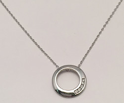 9ct White Gold 5 Diamonds set Circle Pendant