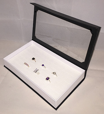 Ring Display Case with Clear hinged Lid (72 Ring size)