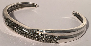 Marcasite Sterling Silver Open Ladies Bangle