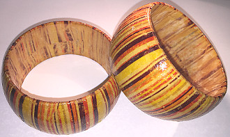 Real Wood 40mm Wide Large Bangles (Pack of 3)