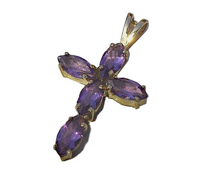 Gold Amethyst Cross