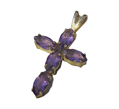Gold Amethyst Cross