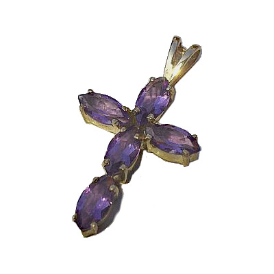 Gold Amethyst Cross